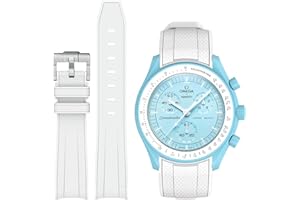 Stanchev Correa de reloj de silicona sin espacio Omega x Swatch MoonSwatch/Rolex Watch/SEIKO Watch 20mm, Correa de repuesto para reloj Omega X Swatch Moonswatch Speedmaster 20mm.