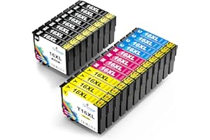 Q-image Compatibili Cartucce d'inchiostro Sostituzione per Epson 16XL 16 XL per Epson Workforce WF-2510 WF-2630 WF-2650 WF-2760 WF-2530 WF-2520 WF-2540 WF-2750 WF-2660 (20-Pezzi)