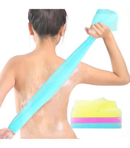 2 Peeling-Netz-Waschlappen Extra Lang – Für Rücken & Körper, Nylon
