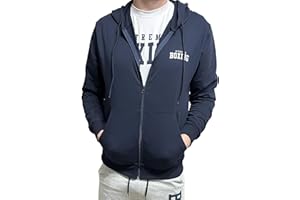 XTREME BOXING - Felpa in Cotone Leggero Full Zip e Cappuccio, con Tasche, Felpa della Tuta Uomo in Cotone, Sportiva, Casa, Palestra, Jogging, Tempo Libero