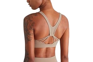 icyzone Reggiseno Sportivo Donna Imbottito Senza Ferretto Disegno della Linea Top Sportivo Donna Fitness Yoga Jogging Gym