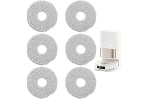 TEUENA 6 Piezas Paños de Fregona de Repuesto para Dreame L20 Ultra/X40 Ultra Complete/L10s Ultra/L10s Pro Ultra Heat/L10 Ultra/Xiaomi X20+/X10+ Robot Almohadilla Trapeador Microfibra Reutilizable Limpieza