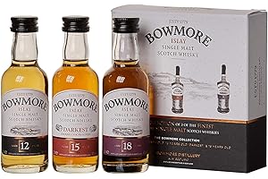 ‎BOWMORE Bowmore Whisky Geschenkset - Single Malt Scotch Whisky - Mit Bowmore 12 Jahre, 15 Jahre Darkest und 18 Jahre - Geschenkpackung - 40%-43% vol - 3 Miniaturen x 0,05l