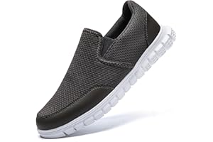 HIIGYL Mens Trainers Slip-On Shoes Casual Loafers for Men Breathable Running Sneakers Lightweight Gym Tennis Walking Shoes