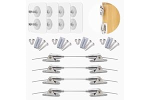 EAPIKON 4 Paare Kippsicherung Möbel Ohne Bohren für Schrank Kommode, Anti Kipp Möbel Wandanker aus Metall, Verstellbare Kippschutz Möbelbefestigung für Haustiere Babysicherheit, Furniture Wall Anchor