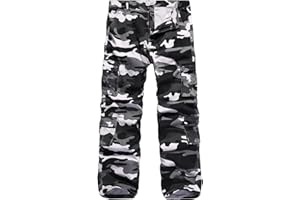 iCKER Cargo Combat Trousers Men Work Camo Army Military Tactical Multi Pocket Camouflage Pants