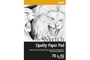 Panduro Skizzenblock DIN A5 x 70 Blatt - Skizzen Papier 70 g/m2, pH-neutral und säurefrei