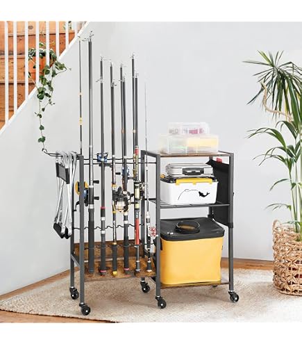 Rush Creek Creations Go Anywhere 5-Rod Truck Bed Fishing Rod Holder - Aluminum With Bungee System, Fits Most Beds