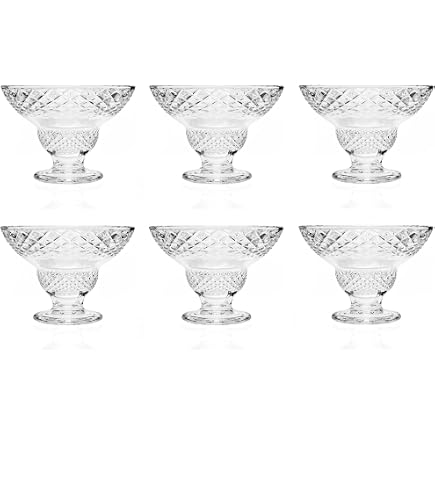 Coffret 12 Pièces Lebrun - 6 Coupes à Glace 30,5 Cl + 6 Cuillères - Verre Cristallin Et Inox