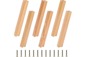 SWAWIS 6 Pezzi Pomelli Cassetti per Mobili Cucina in Legno 160mm, Pomelli Maniglia per Mobili Moderni con Viti, Maniglie per Mobili da Cucina Faggio, per Armadi Cassetti Mobili Cucine