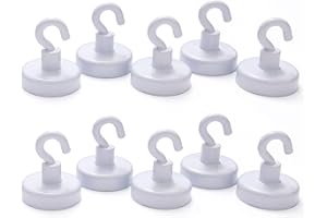 ‎HF HAJO - FIX MAGNET- | KLEBE- | SCHNEIDEPRODUKTE hf hajo - fix Magnet- | Klebe- | Schneideprodukte Magnethaken mit Ferritkern Ø25mm, 10 Stück – magnetische Haken weiß für Büro, Werkstatt, Schule, Haushalt