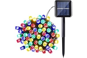 Lamker 5M 50LED Guirlandes Lumineuses Solaires Extérieur Étanche 8 Modes Multicolore Lumière Guirlande Lumineuse Décoration pour Jardin Terrasse Balcon Fenêtre Clôture Arbre Noël Mariage