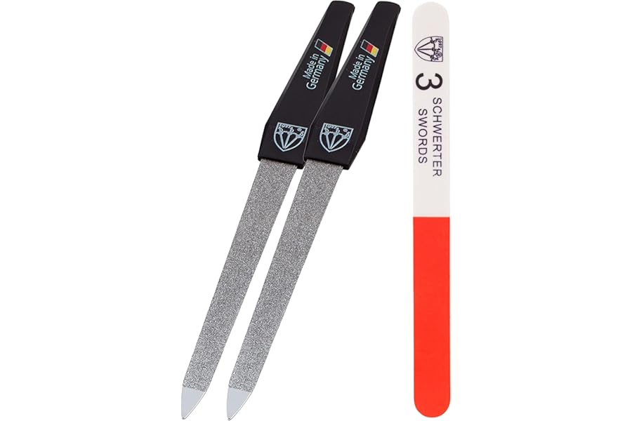 3 Swords Germany - Sapphire Metal Nail File 2 Pieces with 1 PIECE 3-Way Nail Buffer – Nail Care for You Made in Germany