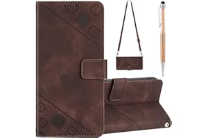 Grandoin Funda con Cuerda para Xiaomi Redmi Note 12 5G/Poco X5 5G, Carcasa Libro con Tapa de Cuero Piel con Ranuras de Tarjeta, Magnético Wallet Case Flip Cover con Correa Colgante Ajustable (Marrone)