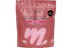 Mylee Advanced Stripless Wax 500g [Wild Rose] Professional Hard Wax Beads, Painless Hair Removal, No Strips Needed, Peelable Hot Wax for Hair Removal, Full Body, Face, Bikini, Brazilian, Hollywood