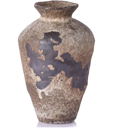 Rustikale Keramikvase Im Bauernhaus-Stil, 20,6 Cm Hoch – Terrakotta-Optik Für Getrocknete Blumen & Deko