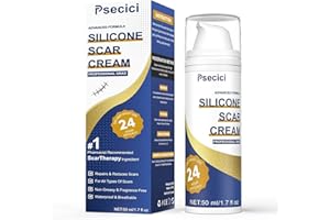 Psecici Scar Cream,Advanced Scar Gel,Silicone Scar Gel,Scar Removal Cream for Surgical Scars,Burn,Acne,Stretch Mark,Keloid Bump,C Section Scars