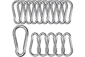 Mosquetón de resorte MissZM, llavero de acero inoxidable para mochila, camping, senderismo, niños, columpio, viajes, pesca, impermeable, resistente al óxido, fuerte y duradero (16, M6)