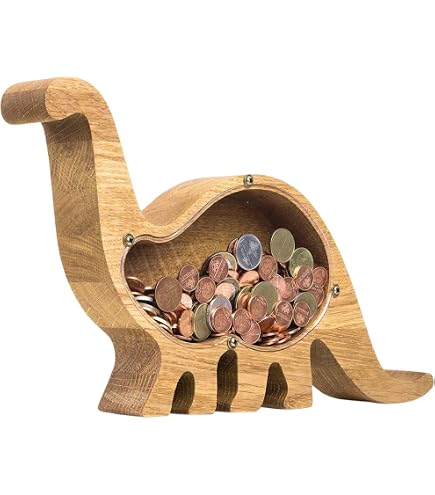Tirelire Enfant Wooshwa En Bois Réutilisable - Licorne Avec Autocollants