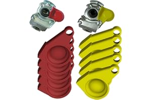 R-SATZ SHOP Staubkappe für Kupplungskopf Deckel Rot Gelb Druckluftkopf Ersatzdeckel Standard Kappe LKW Traktor (10er Set (5x Gelb & 5x Rot))