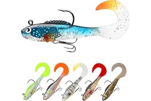 ‎TRUSCEND TRUSCEND Pre-Rigged Fishing Jigs für Süß- und Salzwasser, 1:50 Super Haltbare TPE-Angelköder, Lebensechter Shrimp Crayfish Swimbait Köder für Bass, Forelle und Zander, Getrennte Aufbewahrung!