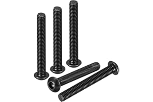 DTGN M6-1x45mm Button Head Socket Cap Screws - 15Pack - Good for Road Bicycle, Mountain Bike, Auto, Motorcycle - Carbon Steel Black Oxide - Hex Drive Fasteners
