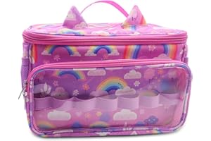 Taladad Tasche für Toniebox Tonie,Aufbewahrung für Tonies Hörfiguren,Tragetasche mit Schultergurt,für Toniebox Starter Set und Zubehör Tonies Figur, Zubehör Schutzhüllen-Organizer (Regenbogen)