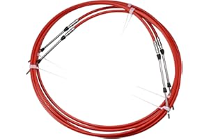 Motoforti 2pcs 10ft 118 Inch Throttle Shift Remote Control Box Cable Red