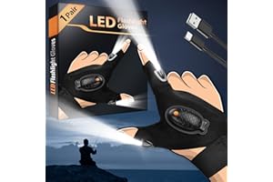 HANPURE Kleine Geschenke für Männer, LED Handschuhe mit Licht Mann Technik Gadgets, Papa Geschenk Weihnachten Männergeschenke, Angler Handwerker Wichtelgeschenk Erwachsene Nikolaus Geschenke Männer