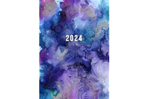 2024: Agenda Settimanale Con Orari 5:00 - 23:00 | Vista Verticale | 1 Settimana Su 2 Pagine | 12 Mesi Planner Intempo| Formato A4 | Diario Caledario Appuntamenti Agenda Giornaliera | Acquerello