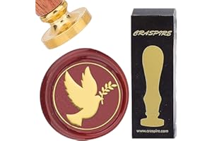 CRASPIRE Paloma de la Paz Sello de Cera Paloma 25 mm Sellos de Cera de Sellado Vintage Cabeza de Latón Extraíble con Mango de Madera para Boda Cumpleaños Navidad Año Nuevo Fiesta Sobres Invitaciones