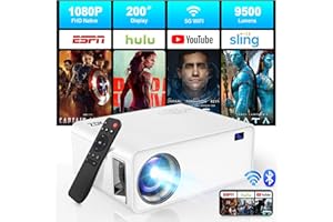 Projector, ZDK Natibe 1080P 4K Supported 12000 Lumens Portable Mini Projector With Wifi Compatible for Iphone Android Phone HDMI USB VGA AV Pad TV Stick