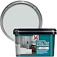 V33 Renovation Wall Tile & Panelling Paint - No Undercoat Needed - For High Moisture Surfaces - Resistant To Temperature Variations - Soft Grey 2 Litres