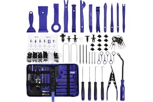 Birshe 159tlg Auto Demontage Werkzeug, Zierleistenkeile Verkleidungs Werkzeug mit Tragetasche, Entfernen von Car Panel mit Auto Befestigung Clips für Armaturenbrett, Montage und Entferner(Blau)
