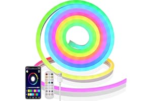 BERIXDEEP 3m RGB+IC Neon LED Strip Lights, USB 5V Smart LED Strip Lights with Remote App Control, Music Sync, Segmented Color Changing, LED Strip Lights for Bedroom, Outdoor