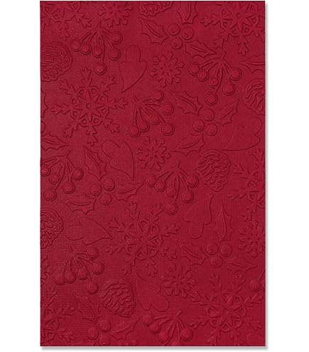 Sizzix Carpeta de Estampado de Impresiones texturizadas 3D Winter Foliage de Kath Breen | 665599 | Capítulo 3 2022, Papel, Multicolor, One Size