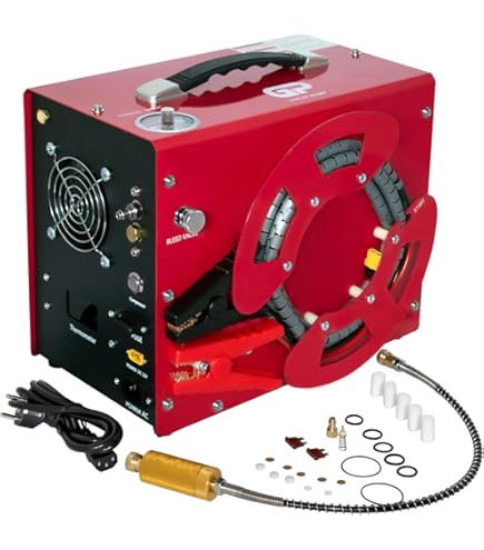 Pcp Air Compressor TUXING 4500Psi Mini-, Double Cylinder High Pressure Air Compressor,Scuba Tank Air Compressor, For Paintball/Scuba Tank Filling 110V (TXEDM041 Airbrush Compressor