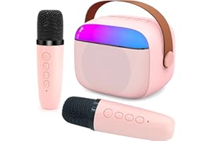 Oqunene Karaoke Machine for Kids & Adults 3 4 5-12-18 Year Old, Portable Bluetooth Speaker with 2 Wireless Microphones, Birthday Gifts for Girls 4, 5, 6, 7, 8+ Years Old Toddler Teens