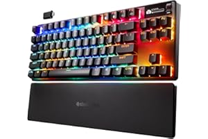SteelSeries Apex Pro TKL Wireless Gen 3 - Hipermagnetyczna klawiatura dla graczy - OmniPoint 3.0 - Regulowana aktywacja - Rapid Trigger - Ustawienia gier - Rapid Tap/SOCD - OLED - US Layout QWERTY