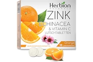 Herbion Naturals Pastillas de Zinc, Equinacea y Vitamina C con Sabor Natural a Naranja - 25 CT - Suplemento Alimenticio - Refuerza el Sistema Inmunológico, Para Adultos y Niños mayores de 5 años.