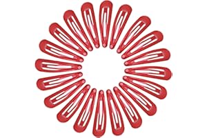 NiceYnn 20Pcs 4.8cm Barrettes Pince à Cheveux Clip en Métal, Barrette Cheveux Fille, Snap Barettes BB en Métal, Femme Snap Clip Barrettes à Cheveux, Enfant Épingle à Cheveux Rouge