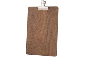 Chalkboards UK Portapapeles con Clip Plateado Desmontable, Madera, Roble Oscuro, A4 (34 x 24 x 1cm)
