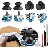 4 Pieces for PS5 3D Analog Joystick Replacement for Play Station 5 PS5 Joystick ThumbSticks Accessories with Repair Tools