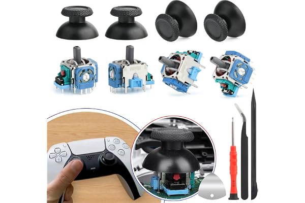 4 Piezas para PS5 3D Joystick Analógico de Repuesto para Play Station 5 PS5 Joystick ThumbSticks Accesorios con Herramientas de Reparación