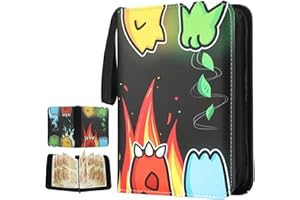 REAKOO Sammelalbum für Pokemon Karten, 60 Seiten 480 Karten Kapazität Sammelkarten Album, PU Tragbar Wasserdicht Karten Halter Heft Ordner Buch kompatibel Ninjago Geschenk für Kinder