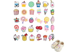 PLIMBIN 30 Pièces Charmes de Chaussure, PVC Pins pour Clogs Breloque pour Sabots Sandales Shoe Charms Accessoires Décorations pour Hommes Femmes Cadeaux de d'Anniversaire