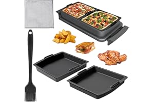 Rierousy 2PCS Backschalenteiler kompatibel mit Tefal OptiGrill XL Silikonmatte Backschaleneinsatz für OptiGrill Zubehör, Backform für Braten, Backen, Grillen