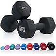Core Balance Dumbbell Pair Hex Weight Neoprene Coated Cast Iron Strength Training (2 x 1kg, 2kg, 3kg, 4kg, 5kg, 6kg, 7kg, 8kg, or 10kg)