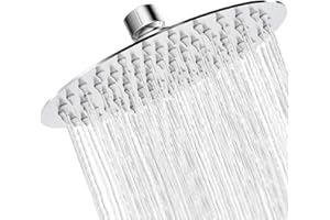 Rainfall Shower Head, NEWRAIN Rain Fixed Waterfall Shower Heads, 8 Inch Stainless Steel Large Showerhead,High Pressure Round Shower Heads Chrome Finish