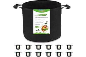 OPPOLIFE 12-Pack 5 Gallon Plant Grow Bags, Heavy Duty Aeration Fabric Pots with Handles for Garden and Planting